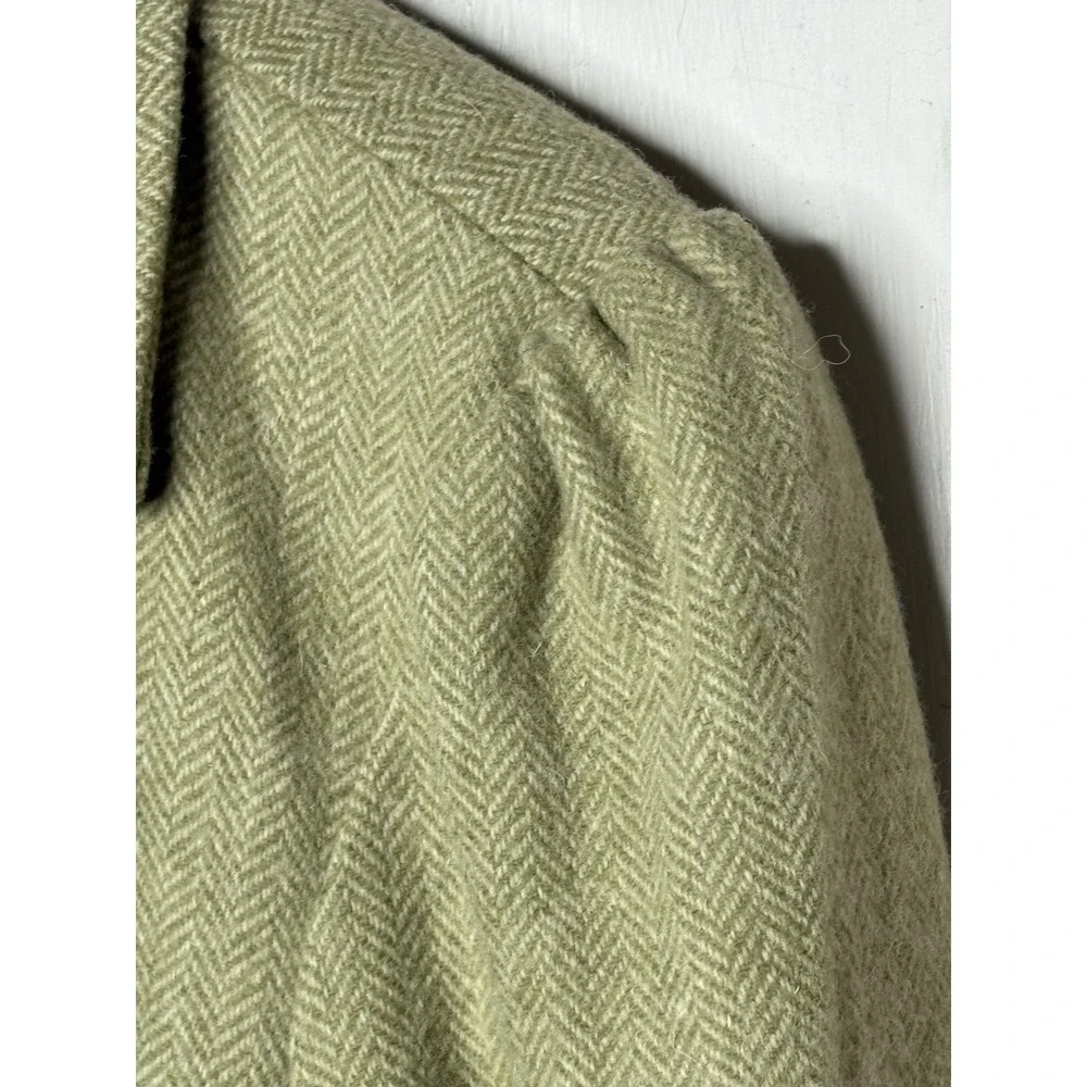VTG Old Navy Womens Size XXL Beaded Herringbone Wool Blend Jacket Tweed Olive - Picture 5 of 10